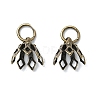 Flower Rack Plating Brass Filigree Bead Cap Bails KK-L102-27AB-1
