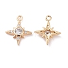 Brass Micro Pave Clear Cubic Zirconia Charms KK-G418-08G-2