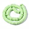 Flat Round Handmade Polymer Clay Beads CLAY-R067-12mm-24-2