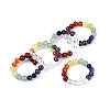 Adjustable Natural Mixed Gemstone Bead Stretch Finger Rings RJEW-N056-01-2