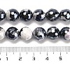 Electroplated Natural Fire Crackle Agate Round Beads Strands G-G0006-A02-03-5
