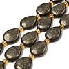 Natural Pyrite Beads Strands G-Z131-B01-01-2