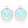 Golden Plated Alloy Enamel Charms LS-ENAM-S118-04V-1