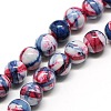 Dyed Round Synthetic Gemstone Ocean White Jade Beads Strands G-F085-8mm-01-1