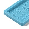 DIY Rectangle Tarot Card with Sun & Flower Pattern Pendant Food Grade Silicone Molds DIY-G083-04-4