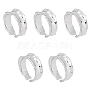 Unicraftale 5Pcs Brass Wave Open Cuff Ring for Women RJEW-UN0002-33P-1