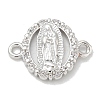 Rack Plating Brass Micro Pave Clear Cubic Zirconia Religion Virgin Mary Connector Charms KK-L224-094P-03-1