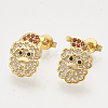 Brass Cubic Zirconia Pendants & Stud Earrings & Adjustable Rings Jewelry Sets SJEW-S043-11-4
