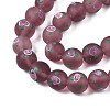 Handmade Frosted Lampwork Beads Strands LAMP-N021-39F-3