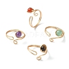 4Pcs 4 Style Alloy Wire Wrap Open Cuff Rings Set RJEW-TA00096-1