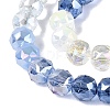 Electroplate Imitation Jade & Opaque & Transparent Glass Beads Strands EGLA-Q135-8MM-A05-4