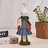 Resin Standing Rabbit Statue Bunny Sculpture Tabletop Rabbit Figurine for Lawn Garden Table Home Decoration ( Blue ) JX084A-4