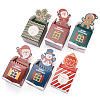Magibeads 24Pcs 6 Style Christmas Theme Paper Fold Gift Boxes CON-MB0001-07-2