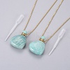 Natural Amazonite Openable Perfume Bottle Pendant Necklaces G-K295-A04-G-2