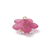 Glass Seed Beaded Flower Pendants PALLOY-MZ01128-04-4