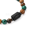 12 Constellations Natural Tiger Eye & Picture Jasper & Agate & Black Onyx Round Beaded Stretch Bracelets for Men Women WGB9E7C-01-3