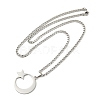 201 Stainless Steel Crescent Moon Star Pendant Twisted Chain Necklaces NJEW-S387-07P-4