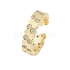 Brass Micro Pave Clear Cubic Zirconia Cuff Rings for Women RJEW-S398-02G-4