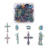 32Pcs 8 Style Rainbow CoLOR Alloy Pendants PALLOY-SW0001-02-1