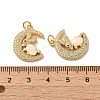 Brass Micro Pave Cubic Zirconia with Synthetic Opal Pendants KK-D096-20G-3