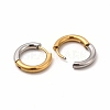 Two Tone 304 Stainless Steel Huggie Hoop Earrings for Women EJEW-C011-07A-2
