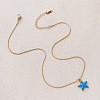Vintage Ocean 304 Stainless Steel Enamel Starfish Pendant Necklaces for Women FT5866-5