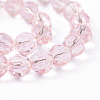 Faceted Glass Round Beads Strands X-GF10mmC29Y-5