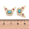 Synthetic Turquoise Rectangle with Flower Pendants KK-N258-15G-3