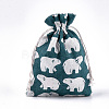 Polycotton(Polyester Cotton) Packing Pouches Drawstring Bags ABAG-T007-02M-1