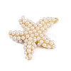 Starfish Brass ABS Imitation Pearl Pendants KK-I352-04A-G-2
