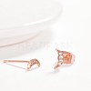 Brass Micro Pave Cubic Zirconia Stud Earrings EJEW-BB35386-RG-2