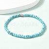 Synthetic Turquoise Beads Stretch Bracelets for Women Men PW-WG6A9BA-03-4