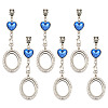 6Pcs Alloy Oval Locket Pendants PALLOY-MA00005-1