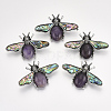 Natural Amethyst Brooches/Pendants G-S353-08J-1