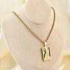 201 Stainless Steel Virgin Mary Pendant Wheat Chain Necklaces for Men NJEW-S387-09G-02-2