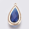Brass Glass Pendants X-KK-O105-01KCG-G-2