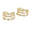 Brass Micro Pave Clear Cubic Zirconia Cuff Rings X-RJEW-S044-084-NF-2