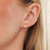 Real 18K Gold Plated Stainless Steel Stud Earrings for Women TL9676-3-2