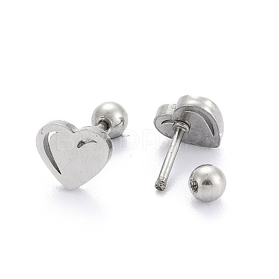 Tarnish Resistant 201 Stainless Steel Barbell Cartilage Earrings EJEW-R147-38-1