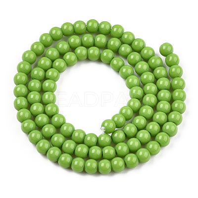 Opaque Solid Color Glass Beads Strands GLAA-T032-P4mm-06-1