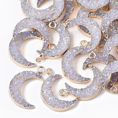 Druzy Resin Pendants RESI-S383-009-A03-1