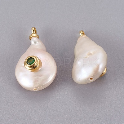 Natural Cultured Freshwater Pearl Pendants PEAR-F008-31G-02-1