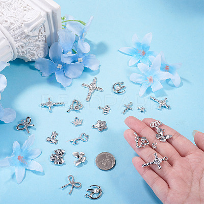 45Pcs 15 Styles Rack Plating Alloy Charms FIND-TA0008-90-1