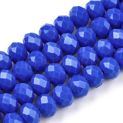Opaque Solid Color Glass Beads Strands EGLA-A034-P6mm-D32-1