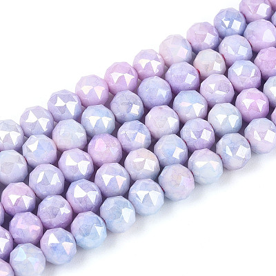 Anti-Tarnish Electroplate Glass Beads Strands GLAA-N010-6mm-07-1