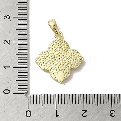 Brass Pave Shell Pendants KK-I708-14H-G-1