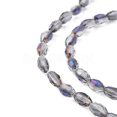 Electroplate Glass Beads Strands EGLA-J013-4x6mm-H04-1