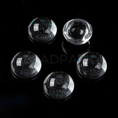 Transparent Half Round Glass Cabochons X-GGLA-R027-10mm-1