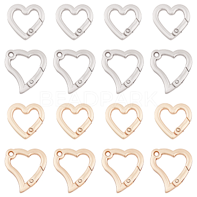16Pcs 2 Style Alloy Spring Gate Rings FIND-WR0001-93-1