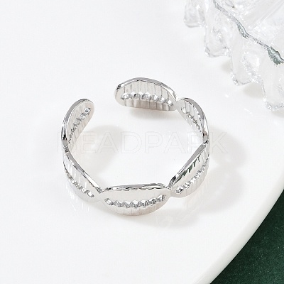 Brass Adjustable Cuff Rings for Women RJEW-B132-02A-P-1